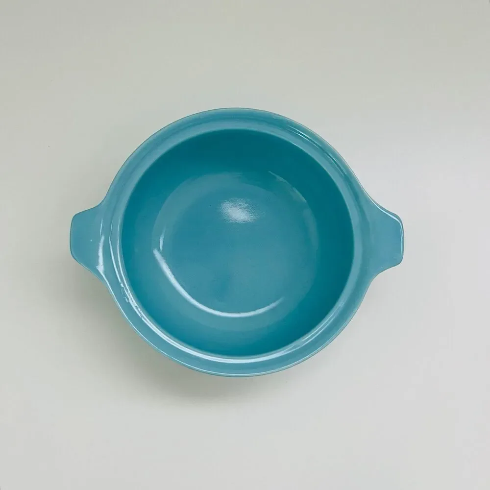 CRONIN POTTERY Dutch Blue Tulip Individual Covered Casserole Dish Bean Pot 1.5Qt